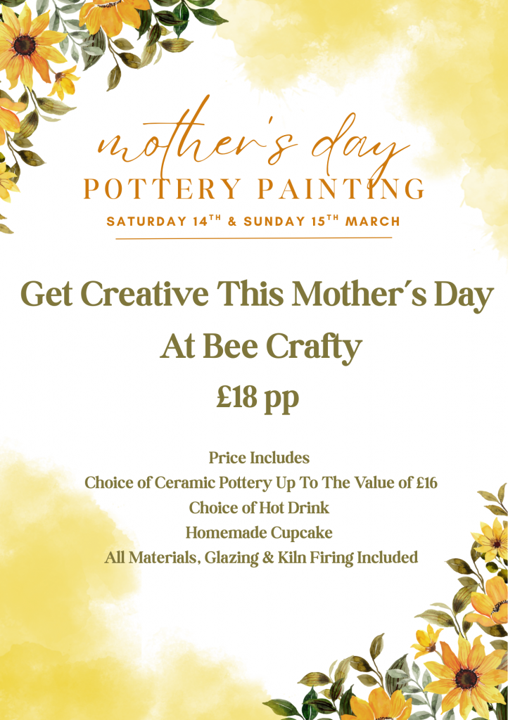Mother's Day Pottery Painting at Bee Crafty