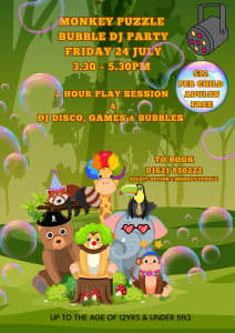 Monkey Puzzle Bubble DJ Party