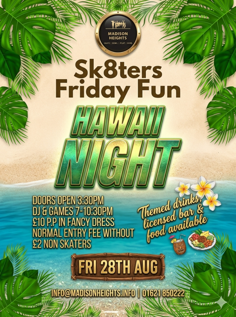 Sk8ters Friday Fun Hawaii Night