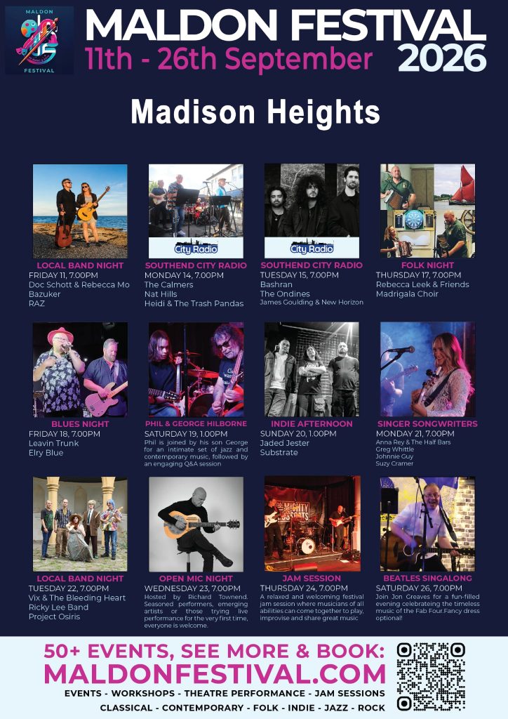 Maldon Arts festival line up