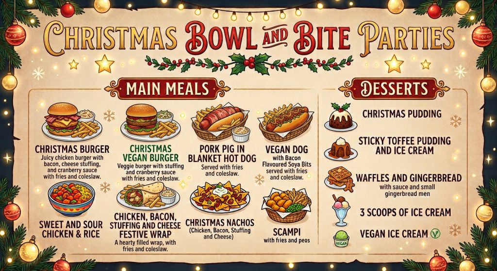 Christmas bowl and bite menu