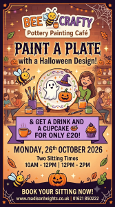 Bee Crafty Halloween paint a plate
